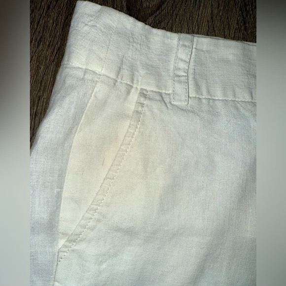 J. Crew Baird McNutt Linen Women's white cuffed linen shorts size 12 - Picture 4 of 7